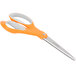Fiskars 01009881 8" Orange / Gray Softgrip Handle Office Scissors Main Thumbnail 4