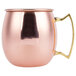 An American Metalcraft mirrored copper Moscow mule mug with a handle.