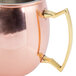 An American Metalcraft copper Moscow Mule mug with a gold handle.