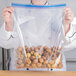 Ziploc® 682254 13" x 15 5/8" Two Gallon Freezer Bag with Double Zipper and Write-On Label - 100/Case Main Thumbnail 1