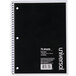 Universal UNV66620 10 1/2" x 8" Black 1 Subject Wide Ruled Wirebound Notebook - 70 Sheets Main Thumbnail 2