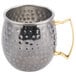 An American Metalcraft hammered black metal mug with a gold handle.
