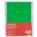 A red and green Universal notebook with a green cover.