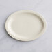 Choice 12 1/2" x 10 1/4" Ivory (American White) Narrow Rim Oval Stoneware Platter - 12/Case Main Thumbnail 3