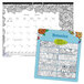 The white Blueline desk pad calendar with a flower design on the cover.