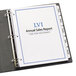 A white binder with Avery Index Maker dividers and a clear label strip on the cover.