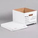 Universal UNV95223 15" x 12" x 10" White Letter/Legal Sized Corrugated Fiberboard Storage Box with Lift-Off Lid - 12/Case Main Thumbnail 5