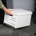 Universal UNV95223 15" x 12" x 10" White Letter/Legal Sized Corrugated Fiberboard Storage Box with Lift-Off Lid - 12/Case Main Thumbnail 7