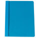 Universal Office UNV57121 11" x 8 1/2" Light Blue Leatherette Embossed Paper Report Cover with Clear Cover and Prong Fasteners, Letter - 25/Box Main Thumbnail 2