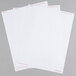 A stack of Universal white paper labels with red text on them.