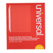 A red box of Universal clear plastic sheet protectors with white text.