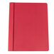 Universal Office UNV57123 11" x 8 1/2" Red Leatherette Embossed Paper Report Cover with Clear Cover and Prong Fasteners, Letter   - 25/Box Main Thumbnail 1