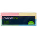 A package of Universal self-stick notes in assorted pastel colors.