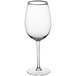 An Acopa Select Blanc wine glass with a clear rim on a white background.