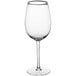 An Acopa Select wine glass with a clear rim on a white background.