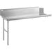 A stainless steel Regency dish table with a left drainboard.