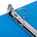 A Universal light blue view binder with metal rings.