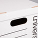 A white Universal storage box with a lift-off lid.