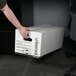 Universal UNV75120 24" x 12" x 10" White Economy Fiberboard Storage Box with Tie Closure   - 12/Case Main Thumbnail 8