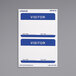 Universal UNV39110 2 1/4" x 3 1/2" White "Visitor" Write-On Self-Adhesive Name Badge with Blue Border - 100/Pack Main Thumbnail 2