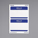 Universal UNV39105 2 1/4" x 3 1/2" White "Hello" Write-On Self-Adhesive Name Badge with Blue Border - 100/Pack Main Thumbnail 2
