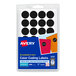 A package of Avery black round labels with 1008 circles.