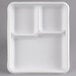 Huhtamaki Chinet 22023 9 1/2" x 8 1/4" White Molded Fiber / Pulp 3 Compartment Cafeteria Tray - 500/Case Main Thumbnail 2