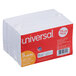 A stack of Universal white ruled index cards.