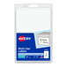 A package of white rectangular Avery multi-use labels with a white background.