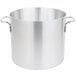 A silver Vollrath Arkadia stock pot with handles.