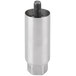 A silver stainless steel Avantco leg cylinder with a black screw.