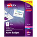 Avery® 5395 2 3/8" x 3 3/8" White Flexible Self-Adhesive Laser / Inkjet Name Badge Label - 400/Pack Main Thumbnail 1