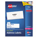 Avery® 5962 1 1/3" x 4" Easy Peel White Mailing Address Labels - 3500/Box Main Thumbnail 1