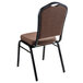 A brown National Public Seating banquet chair with black metal legs.
