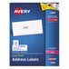 Avery® 5960 1" x 2 5/8" Easy Peel White Mailing Address Labels - 7500/Box Main Thumbnail 1