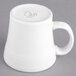 A white Fiesta china mug with a small handle.