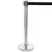 Lancaster Table & Seating Stainless Steel Silver 36" Crowd Control / Guidance Stanchion with 78" Retractable Belt Main Thumbnail 3