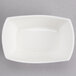 A white rectangular bowl on a white background.