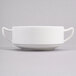 A white Reserve by Libbey porcelain bowl with two handles.