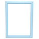A blue rectangular frame with white border.