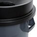 32 Gallon Gray/Black Round Trash Can with Black Funnel Top Lid Main Thumbnail 7