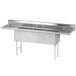 Advance Tabco FS-3-2424-24RL Spec Line Fabricated Three Compartment Pot Sink with Two Drainboards - 120" Main Thumbnail 1