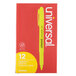 A Universal fluorescent yellow pen with a chisel tip on a red box.