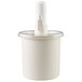 A white plastic container with a white cap and spout.