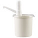 A white plastic container with a white handle and a white cap.
