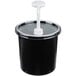 A black plastic container with a white cap and tube inside.