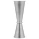 An American Metalcraft stainless steel cup with a handle on a white background.