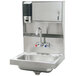 An Advance Tabco stainless steel hand sink with soap and paper towel dispenser.