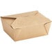 A brown Kraft paper take-out box with a lid.