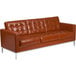 Flash Furniture ZB-LACEY-831-2-SOFA-COG-GG Hercules Lacey Cognac Contemporary Leather Sofa with Stainless Steel Frame Main Thumbnail 1